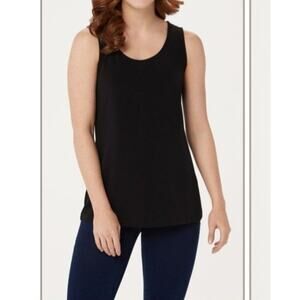 Susan Graver Size S Black Liquid Knit Tank A366913 NWOT
